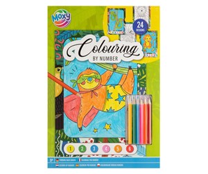 Kreative leker - Grafix Color by Number Coloring Book A4 with 6 Colored Pencils 24 Sheets - 150098