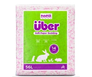 Smådyr - Über Soft Paper Bedding 56 L Pink/White - 45064