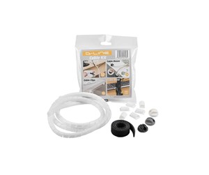 Kabelordner/Kabelstrømpe - D-LINE Cable Management Kit White - EU/CKITW