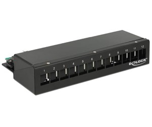 Tilbehør - DeLOCK Keystone Desktop Patch Panel 12 Port black - 43339