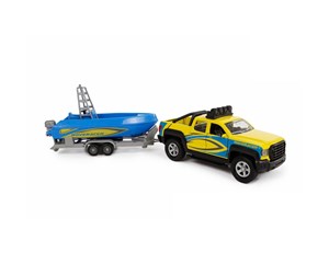 Leketøysbil - Kids Globe Off-Road Vehicle with Trailer and Boat. - 510217