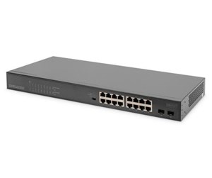 Switch/splitter - DIGITUS DN-95347-1 - switch - 19 inches - 16 ports - unmanaged - rack-mountable - DN-95347-1