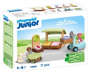 Playmobil - Playmobil 1.2.3 - Junior: Organic Market Stall & Forklift - 71691