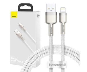 USB - Baseus USB cable for Lightning  Cafule 2.4A 1m (white) - CALJK-A02