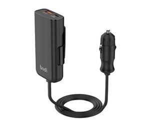 Mobil - Adaptere og ladere - Budi 105W Car Charger USB + USB-C PD + QC 3.0 (Black) - 069