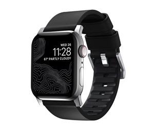 Smartklokke - Tilbehør - Nomad Active Strap Pro Black - silver- Apple Watch Ultra 2/1 49mm 9/8/7 45mm/6/SE/5/4 44mm/3/2/1 42mm - NM1A41SNW0