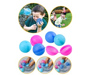 Vannlek - Happy Summer HAPPY SUMMER RE-USABLE WATER BOMBS Ø6,5CM 6-PACK - 303512