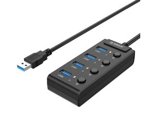 USB-hub - ORICO USB 3.0. Hub with switches 4x USB (black) USB-hub - USB 3.0 - 4 porter - Svart - W9PH4-U3-V1-BK-BP