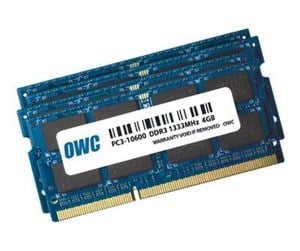 RAM - OWC Other World Computing - DDR3 - kit - 16 GB: 4 x 4 GB - SO-DIMM 204-pin - 1333 MHz / PC3-10600 - unbuffered - OWC1333DDR3S16S