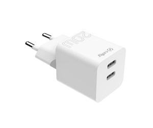 Mobil - Adaptere og ladere - CELLY TC2USBC20W - 2 USB-C Wall Charger 20W [PRO POWER] - TC2USBC20WWH