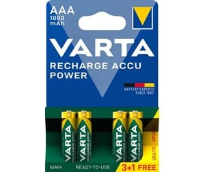 Batteri - VARTA Recharge Charge Accu Power AAA 1000mAh 4 Pack (3+1 - 5703301494