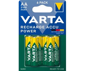 Batteri - VARTA Recharge Charge Accu Power AA 2100mAh 6 Pack - 56706101436