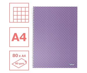 Blokker & Notisbøker - Esselte  Colour'Breeze A4 Notebook squared wirebound Lavender - 628479