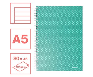 Blokker & Notisbøker - Esselte  Colour'Breeze A5 Notebook lined wirebound Green - 628472