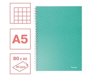 Blokker & Notisbøker - Esselte  Colour'Breeze A5 Notebook squared wirebound Green - 628467