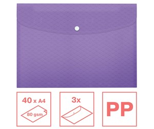 Arkivering & Oppbevaring - Esselte  Colour'Breeze A4 Document Wallet PP Pack of 3 Lavender - 628490