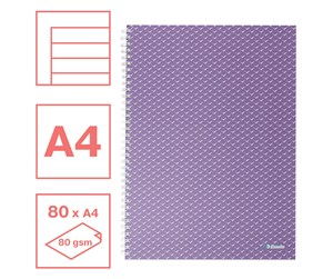 Blokker & Notisbøker - Esselte  Colour'Breeze A4 Notebook lined wirebound Lavender - 628484