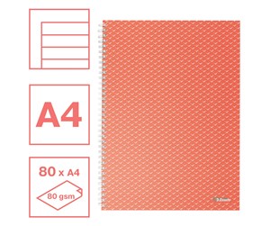 Blokker & Notisbøker - Esselte  Colour'Breeze A4 Notebook lined wirebound Coral - 628483