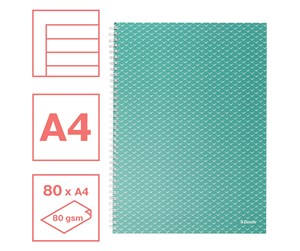 Blokker & Notisbøker - Esselte  Colour'Breeze A4 Notebook lined wirebound Green - 628482