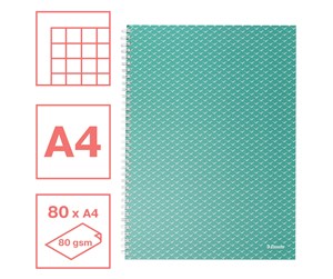 Blokker & Notisbøker - Esselte  Colour'Breeze A4 Notebook squared wirebound Green - 628477