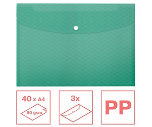 Arkivering & Oppbevaring - Esselte  Colour'Breeze A4 Document Wallet PP Pack of 3 Green - 628488