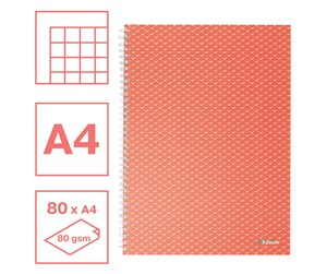 Blokker & Notisbøker - Esselte  Colour'Breeze A4 Notebook squared wirebound Coral - 628478