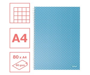 Blokker & Notisbøker - Esselte  Colour'Breeze A4 Notebook squared wirebound Blue - 628476