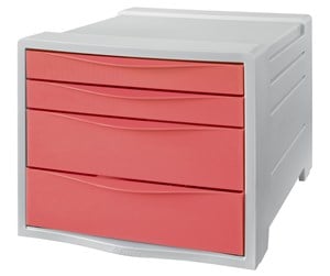 Arkivering & Oppbevaring - Esselte  Colour'Breeze Drawer Cabinet 4 drawers Coral - 628457