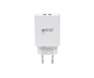 Mobil - Adaptere og ladere - GEAR Charger 220V 2xUSB 3.1A White MicroUSB cable 1m - 665094