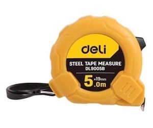 Måleutstyr - Deli Tools Steel Measuring Tape 5m/19mm (yellow) - EDL9005B