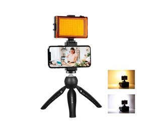 Tripod - Puluz Live broadcast kit  tripod mount + LED lamp + phone clamp - PKT3131B