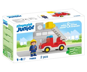 Playmobil - Playmobil 1.2.3 - Junior Brannbil med stige - 71683