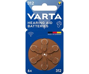 Batteri - VARTA Hearing aid batteries 312 PR41 (zinc air Button cell 1.45V) 6-pack - 24607101416