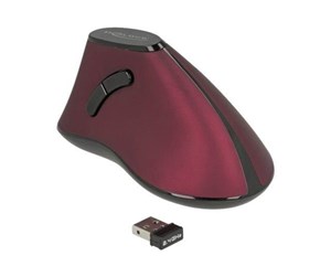 Mus - DeLOCK - vertical mouse - 2.4 GHz - black / red - Vertical mouse - Optisk - 5 - Svart - 12528