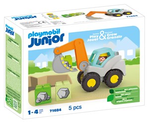 Playmobil - Playmobil 1.2.3 - Junior Gravemaskin - 71684