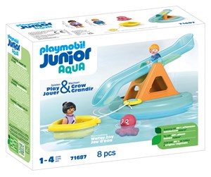 Playmobil - Playmobil 1.2.3 - Junior Aqua Badeøy med vannsklie - 71687