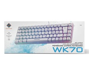 Tastatur - Deltaco WK70 Membrane 60% Keyboard with semi transparent case - Gamingtastatur - Hvit - GAM-158-W