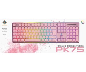 Tastatur - Deltaco PK75 RGB keyboard 105 keys Nordic layout membrane - Gamingtastatur - Rosa - GAM-021-RGB-P