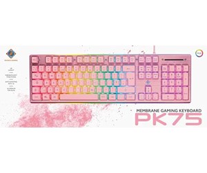 Tastatur - Deltaco PK75 RGB keyboard 105 keys UK membrane switch USB - Gamingtastatur - Rosa - GAM-021-RGB-P-UK