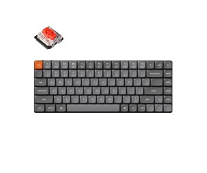 Tastatur - Keychron K3 Max QMK/VIA Wireless RGB Hot Swap Low Profile Red - Gamingtastatur - Uten numpad - Nordisk - Svart - K3M-H1