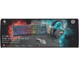 Tastatur - Deltaco 4-in-1 RGB gaming kit black - Gaming tastatur & mus - Svart - GAM-084-CH