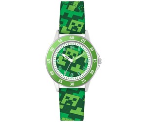 Reklameartikler - Peers Hardy - Minecraft Creeper Green Printed Strap Quartz - Ur - 5018479151098