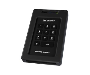 SSD - Glyph SecureDrive+ Encrypted Drive with Keypad - SSD - 1TB - Ekstern - USB 3.2 Gen 1 - Svart - SDPLSSD1000BT