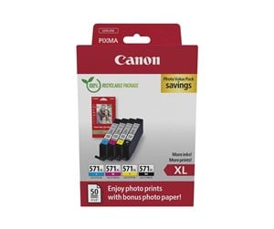 Papir, Fotopapir & Etiketter - Canon CLI 571XL / 0332C006 C/M/Y/BK High Value Pack - 0332C006