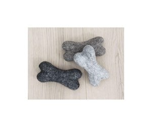 Hund - Wooldot - Toy Dog Bones - Charcoal Grey - 14x7x5cm - 571400400442