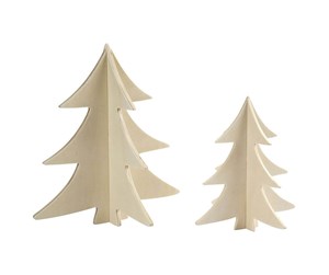 Byggesett - Creativ Company Decorate your 3D Wooden Christmas Trees 2pcs. - 56712