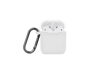 Mobil - Andre tilbehør - NORTH Airpods Protective Case Silicone Carabiner White - 616501