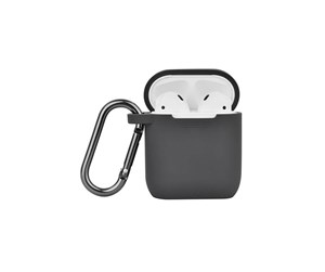 Mobil - Andre tilbehør - NORTH Airpods Protective Case Silicone Carabiner Dark Grey - 616502