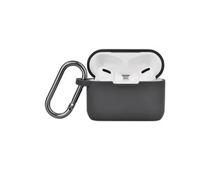 Mobil - Andre tilbehør - NORTH Airpods Pro Protective Case Silicone Carabiner Dark Grey - 616504