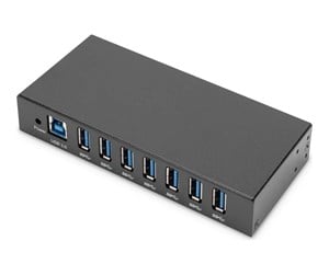 USB-hub - DIGITUS - hub - industrial line - 7 ports USB-hub - 7 porter - Svart - DA-70258